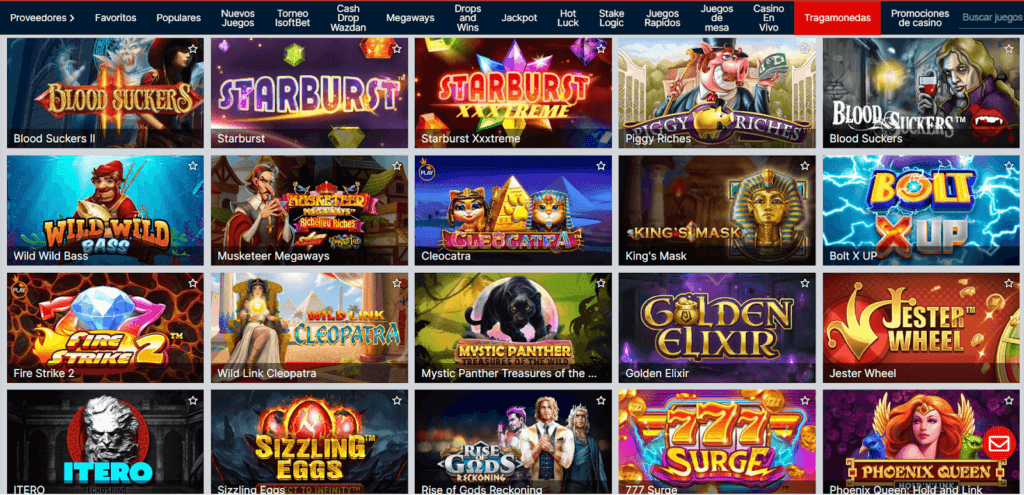 este es el catalogo de juegos de rojabet