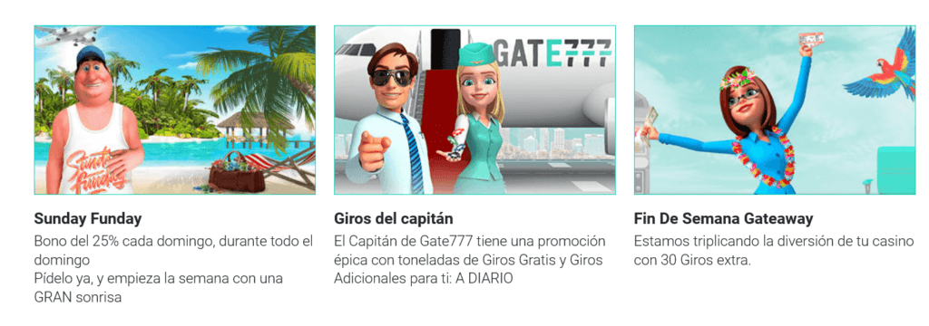 seccion de promociones de gate777