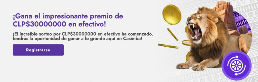 Sorteo millonario en Casimba casino 