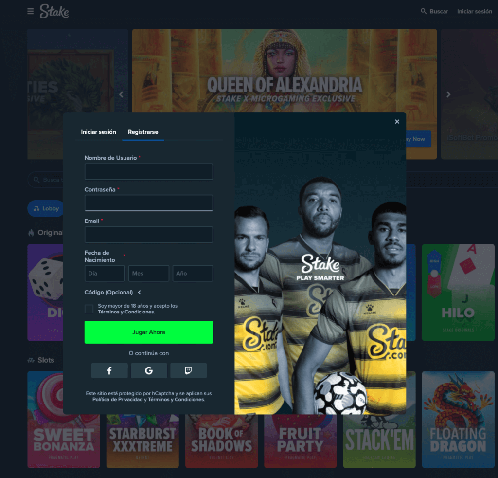 Como crear una cuenta en Stake Casino Chile