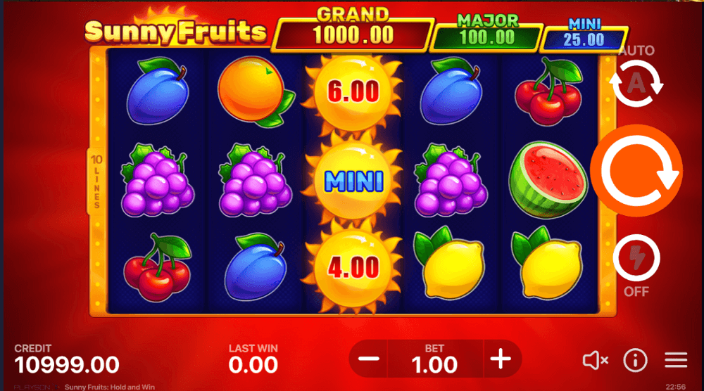 sunny fruits tragamonedas hold and win para chile