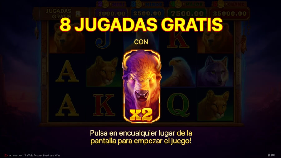 tiradas gratis en Buffalo Power hold and win