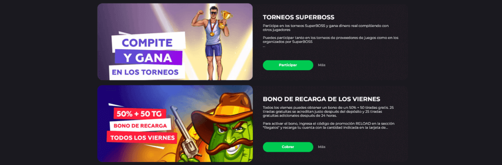 bonos adicionales de SuperBoss