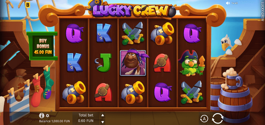 Lucky Crew tragamonedas con temática de piratas y opción de compra de bonos